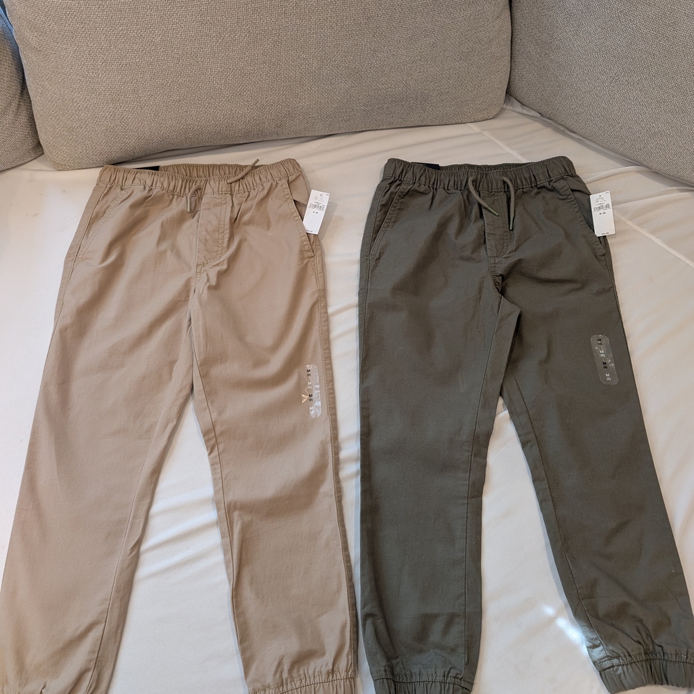 GAP Kids Casual Joggers - Tan and Dark Green